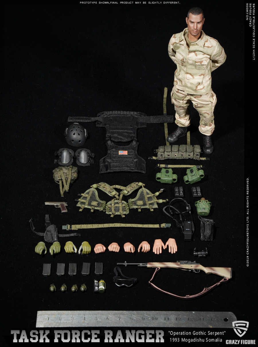 Crazy Figure - 1/12  Rangers Task Force 1993 "Operation Gothic Snake" Somalia-Mogadishu Area - M14 Sniper 