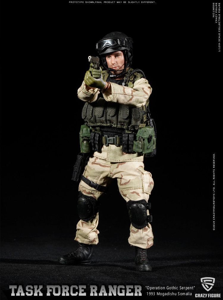 Crazy Figure - 1/12  Rangers Task Force 1993 "Operation Gothic Snake" Somalia-Mogadishu Area - M14 Sniper 