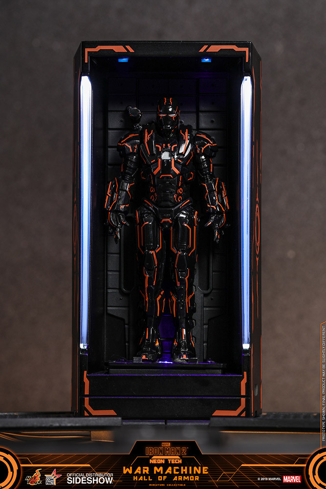 Hot Toys - Diorama Series - Neon Tech War Machine Hall of Armor