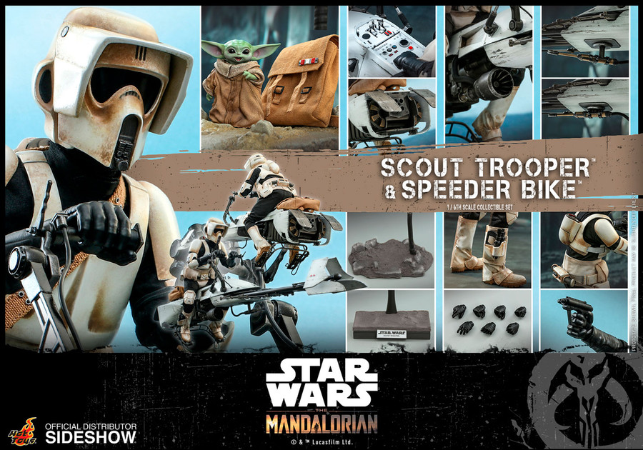 Hot Toys - Star Wars The Mandalorian - Scout Trooper and Speeder Bike Set