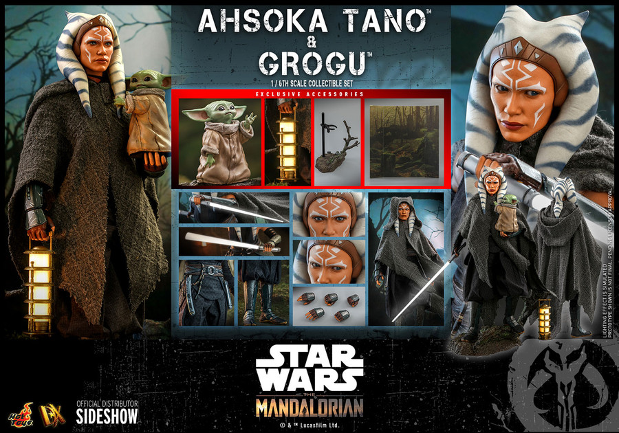 Hot Toys - Star Wars The Mandalorian - Ahsoka Tano and Grogu Set