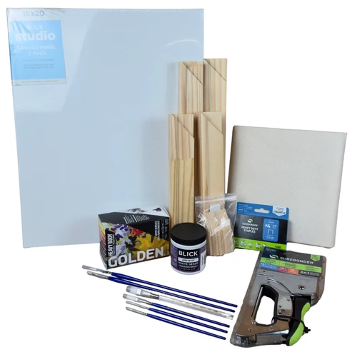 Art Kit - Painting Course: includes canvas panels, stretchers, artist acrylic sets