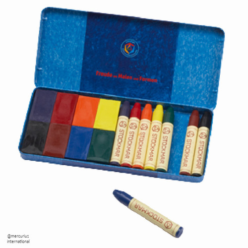 Stockmar Beeswax Crayon Assortment (8 crayons and 8 blocks) - Crafts & Supplies | Oak Meadow