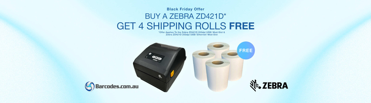 Black Friday Zebra ZD421D Plus 4 Shipping Rolls Free