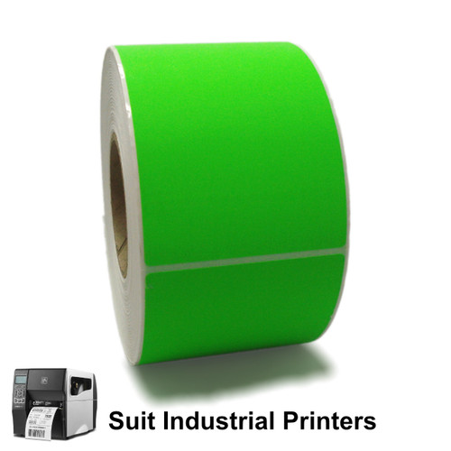 102mm x 150mm fluorescent green thermal transfer labels