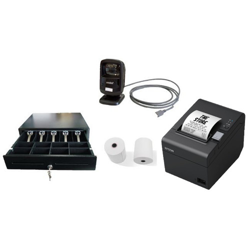 POS Bundle 6 - TM-T82IV Printer + 80mm X 80mm Receipt Rolls + DS9208 Scanner+Cash Drawer