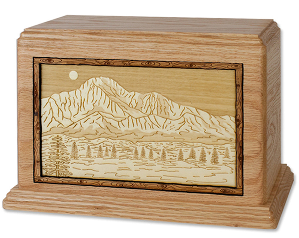 Cremation Urn with Famous Mountain Scenes