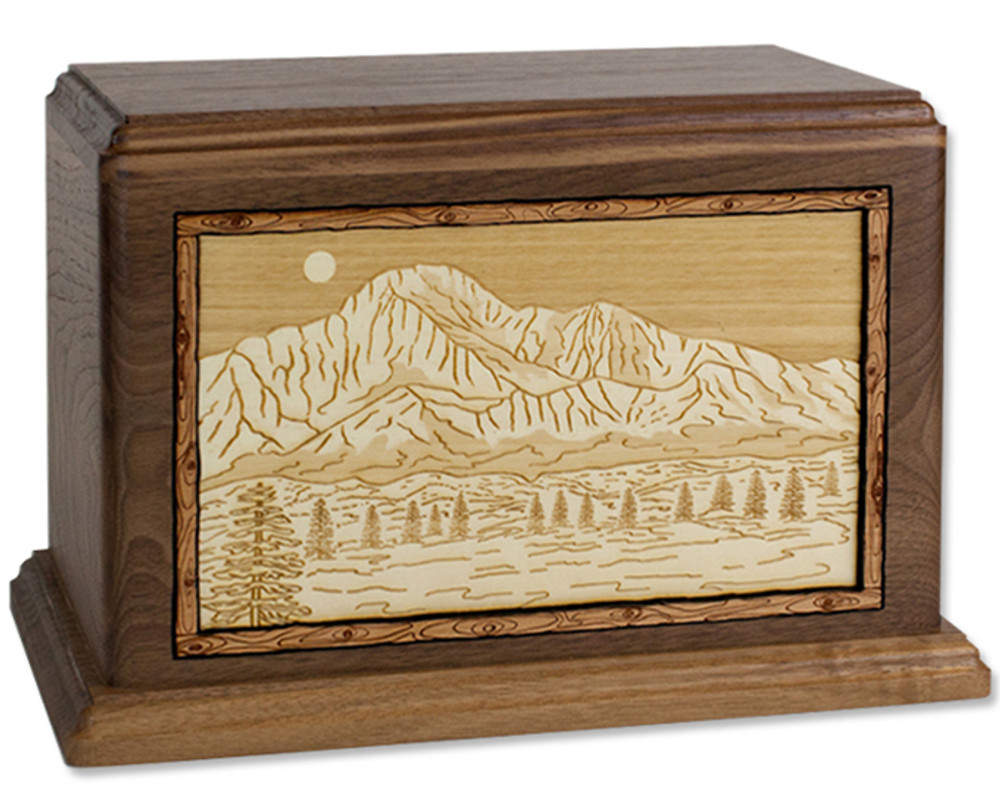 Cremation Urn with Famous Mountain Scenes