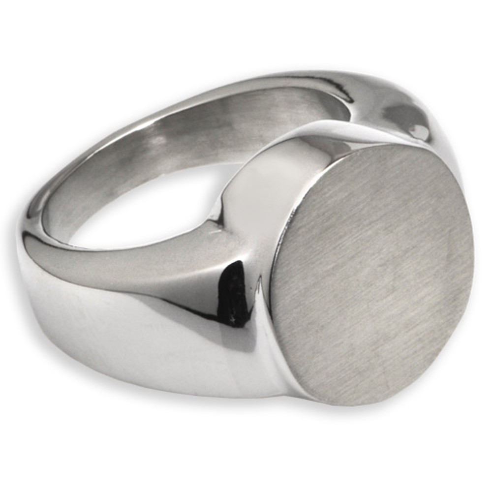 Simple Round Memorial Cremation Ring in Stainless Steel