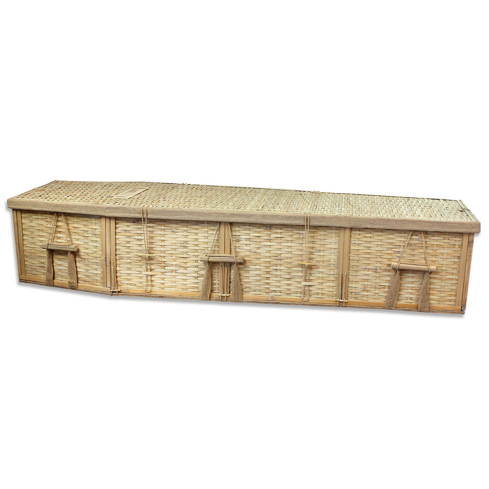 Biodegradable 6-Point Bamboo Coffin for Burial or Cremation