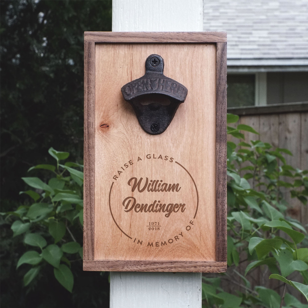 Personalized Wooden Bottle Opener Sympathy Gift