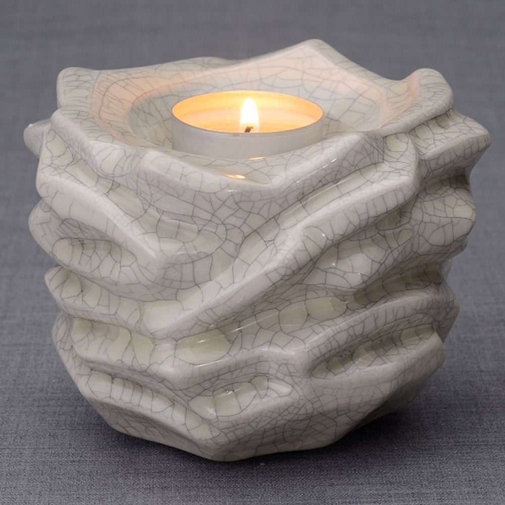 Tealight Cremation Urn Keepsake with "crackle" finish