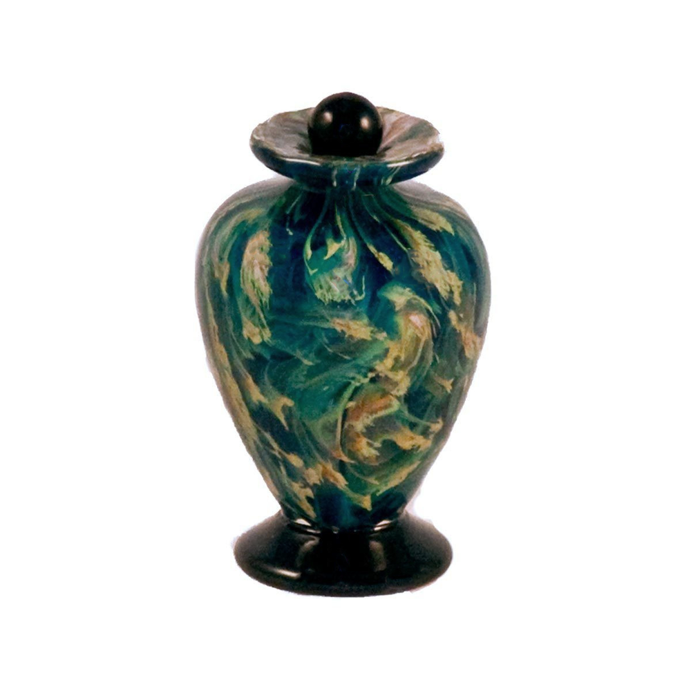 Amato Hand Blown Glass Keepsake Urn - Sky