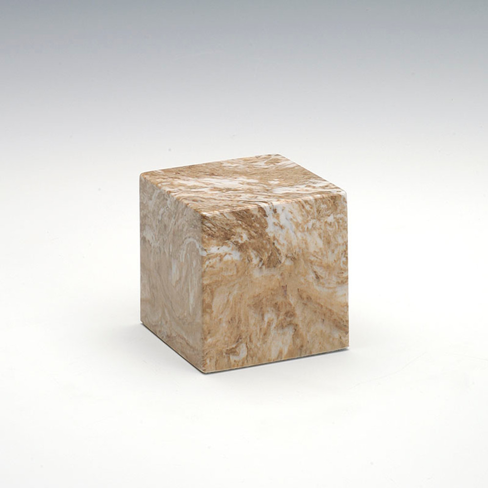 Small Cube Cultured Marble Urn in Syrocco