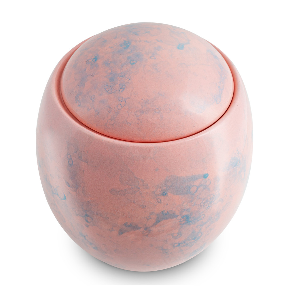 Grand Color Pink Sky Neoteric Ceramic Cremation Urn Top View