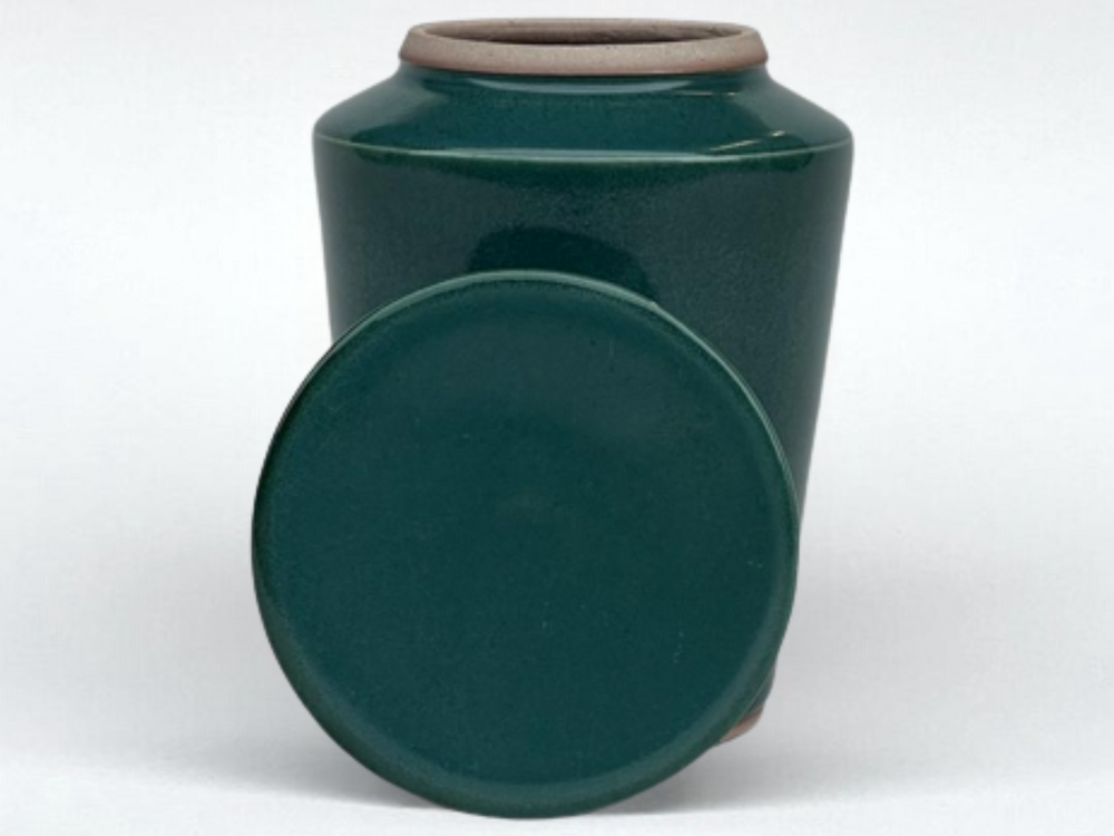 Keepsake Ceramic Cremation Urn in Green (Made in Oregon)