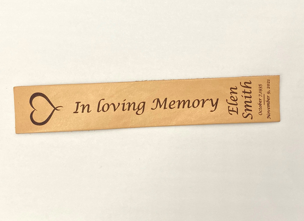 Leather Bookmark Engraved with Heat Example