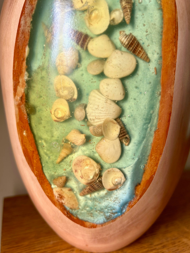 Epoxy Filled with a variety collection of Seashells 