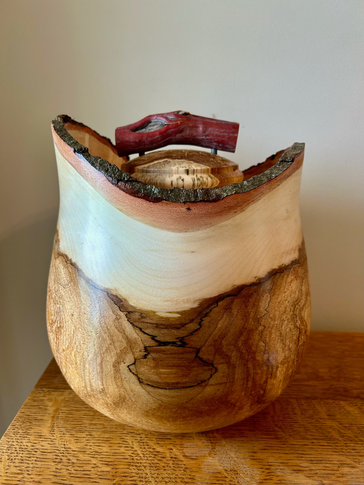 Natural Edge Spalted Red Maple Urn 