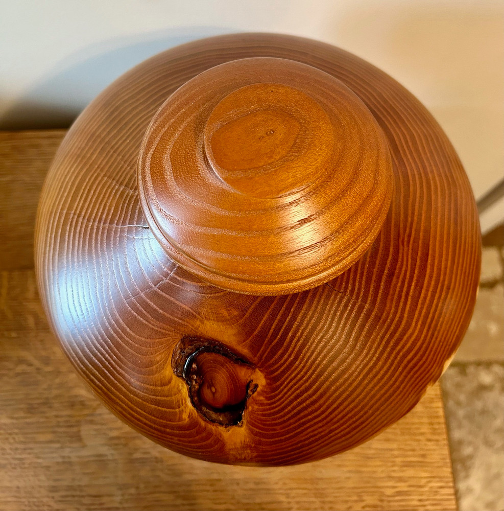 Mulberry Wood Turned Urn - Top view