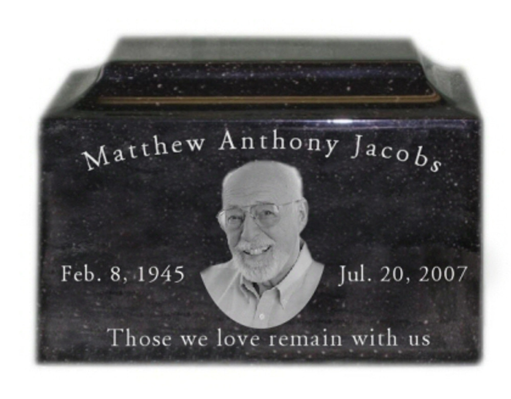 Engraved Photo Urn in Granite