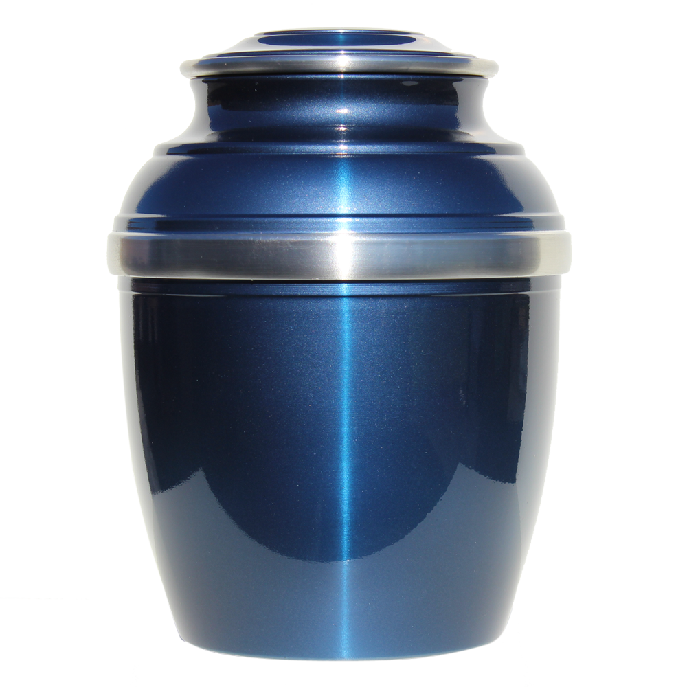 Pewter Cremation Urn - Silverado (Blue)