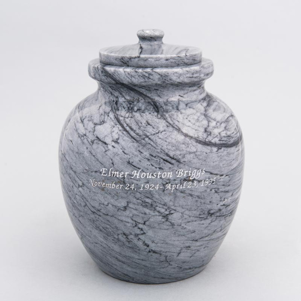 Gray Legacy Marble Urn with Engraving