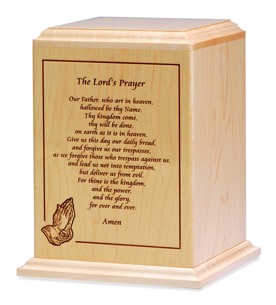 Lord's Prayer Cremation Urn | Walnut Wood