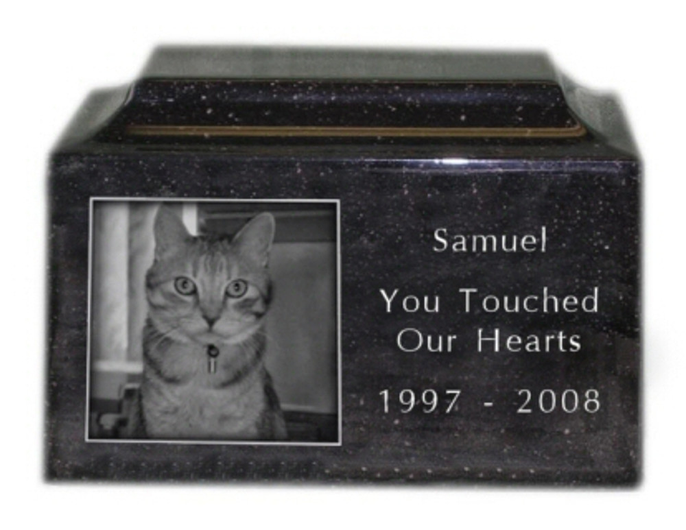 Engraved Photo Pet Urn in Granite