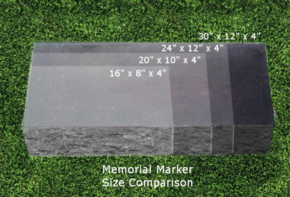 Personalized Granite Grave Marker - Size Chart