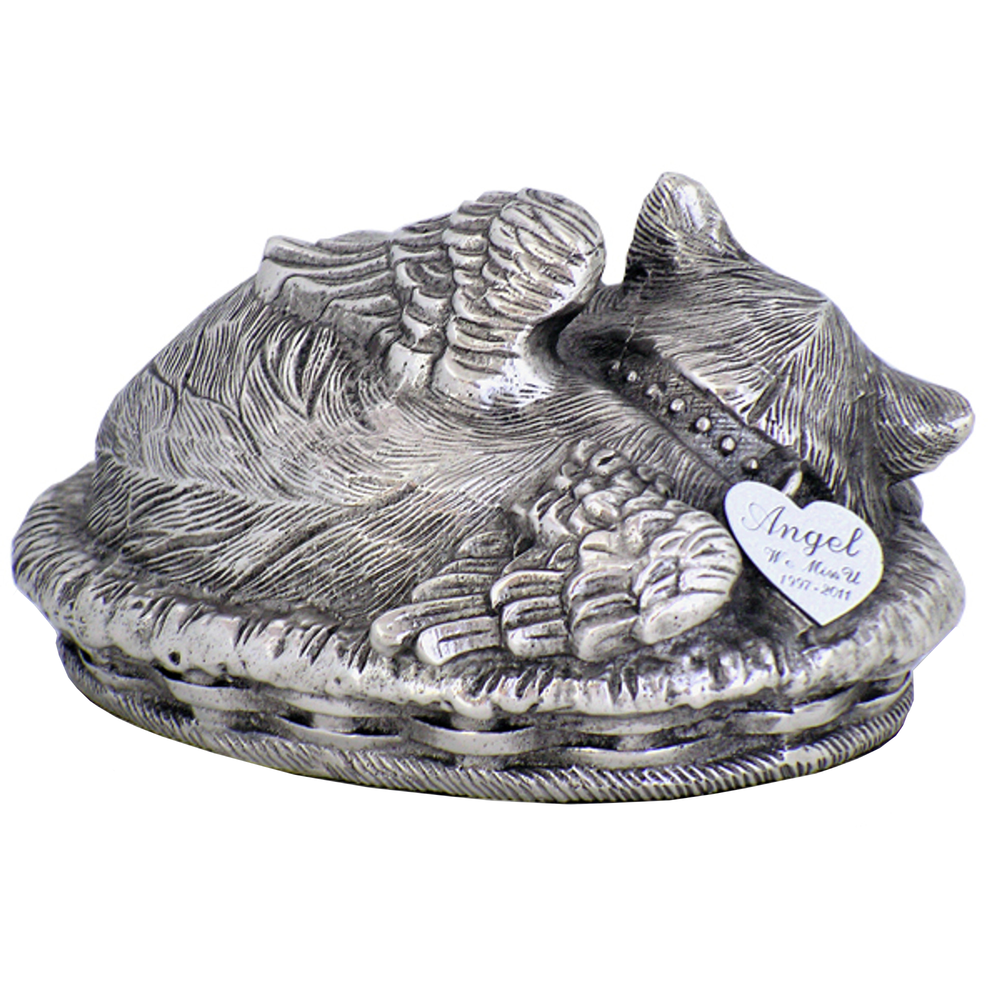 Cat Angel Urn with Bronze Finish