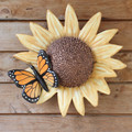 Handmade Ceramic Sunflower and Butterfly Cremation Urn