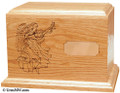Laser Engraved Wooden Keepsake Urn - Guardian Angel