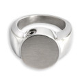 Simple Round Memorial Cremation Ring in Stainless Steel