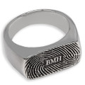 Enduring Rectangle Fingerprint Memorial Ring - With Initials