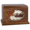 Walleye Boat Fishing Wooden Companion Urn - Walnut Wood