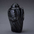 Angel Wings Ceramic Urn - Black Gloss Finish