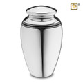 Art Deco Brass Cremation Urn in Silver - Adult