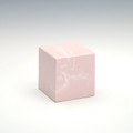 Small Cube Cultured Marble Urn in Pink