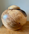 Hand-Turned Maple Burled Urn (27) - Back side