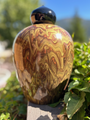 Painted Walnut Turned Urn - back view