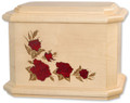 Roses Octagon Cremation Urn in maple