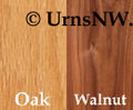 Oak or Walnut urns