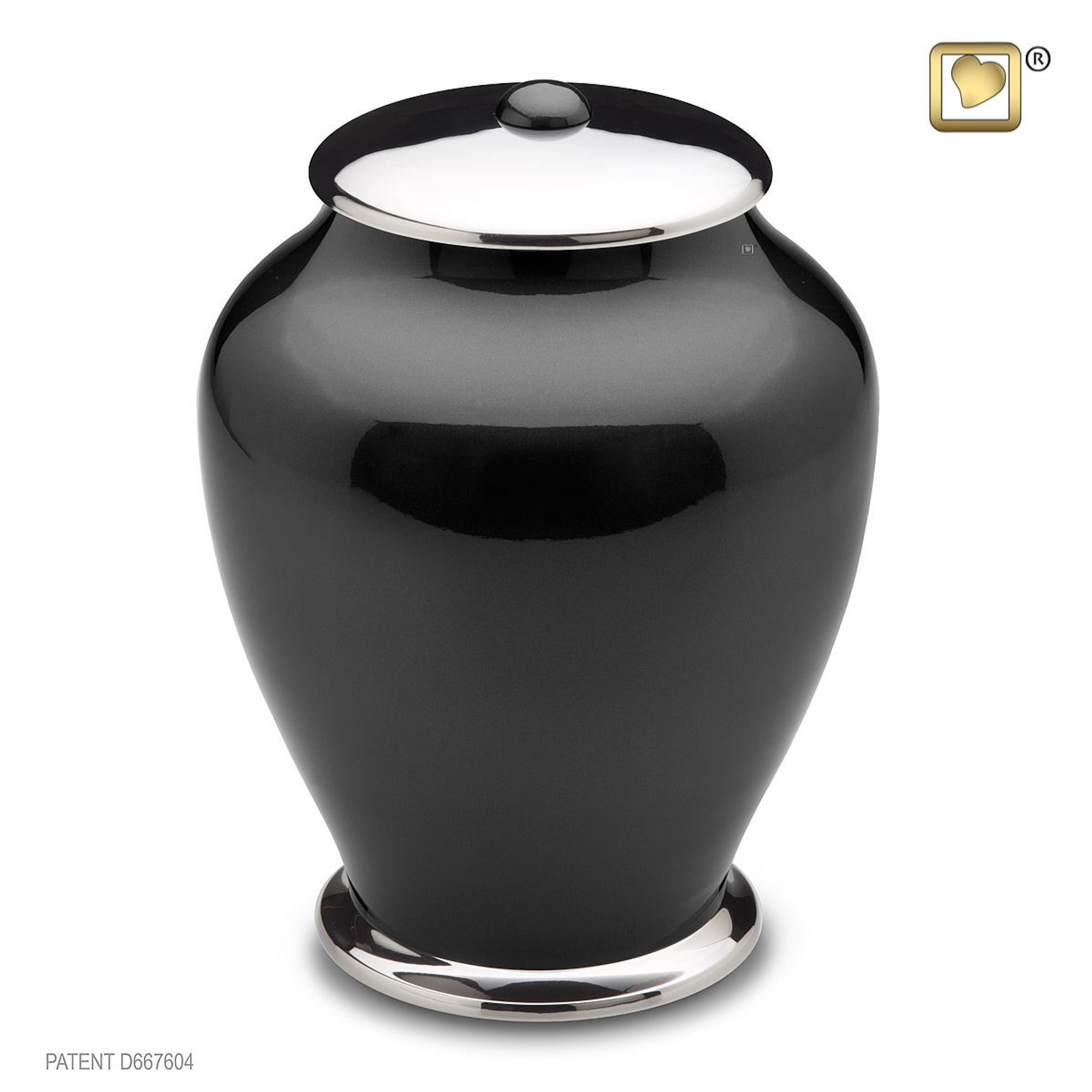 Simplicity Brass Cremation Urn in Midnight Black - Urns Northwest