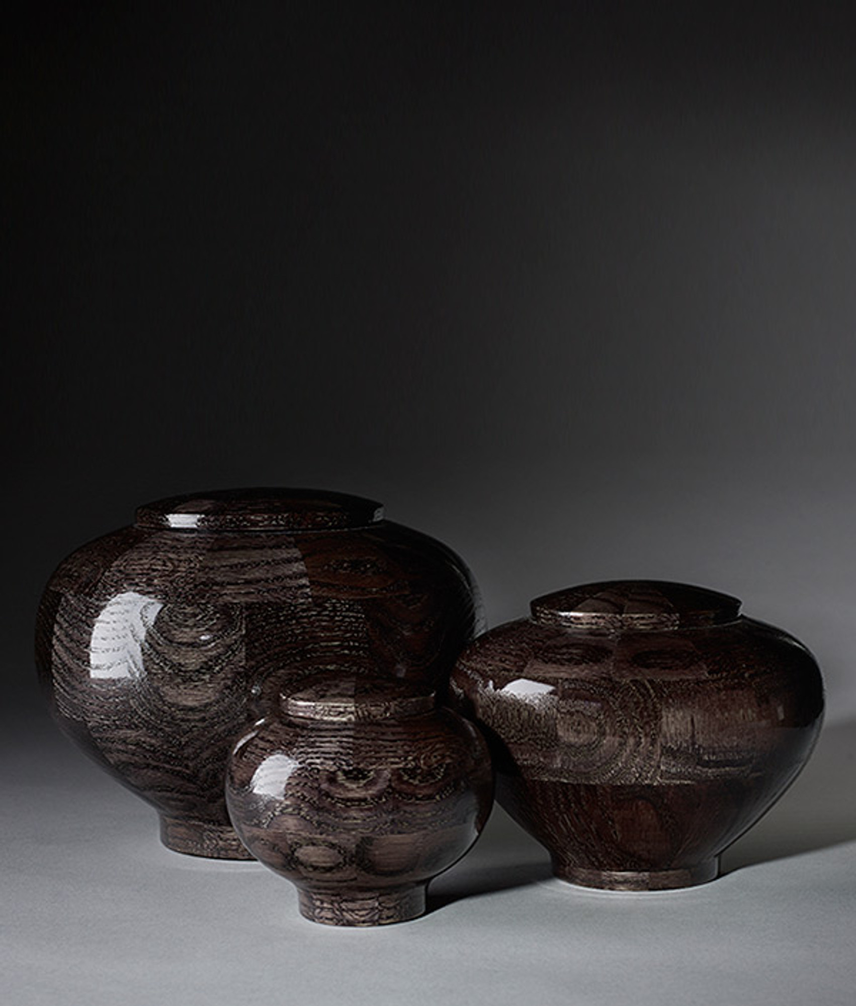Black and Brown Clay Cremation Urn