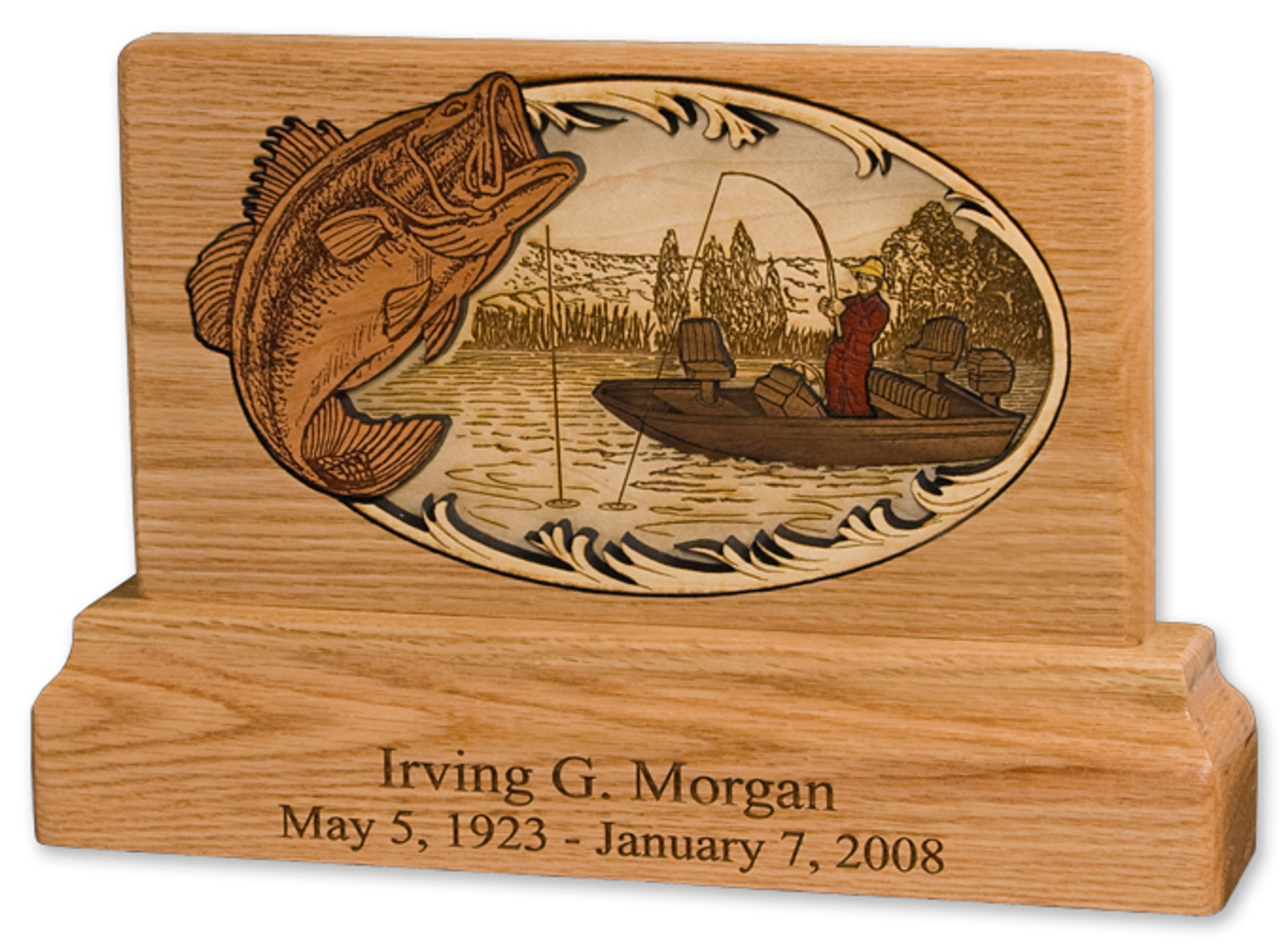 Small Keepsake Urn with 3-Dimensional Wood Inlay Scene of Your