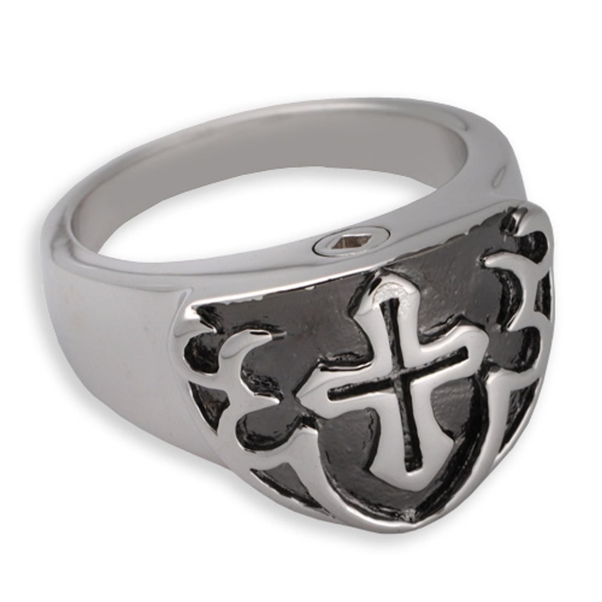 Men's Cross Cremation Ring (Black) Memorial Jewelry for Cremated ...