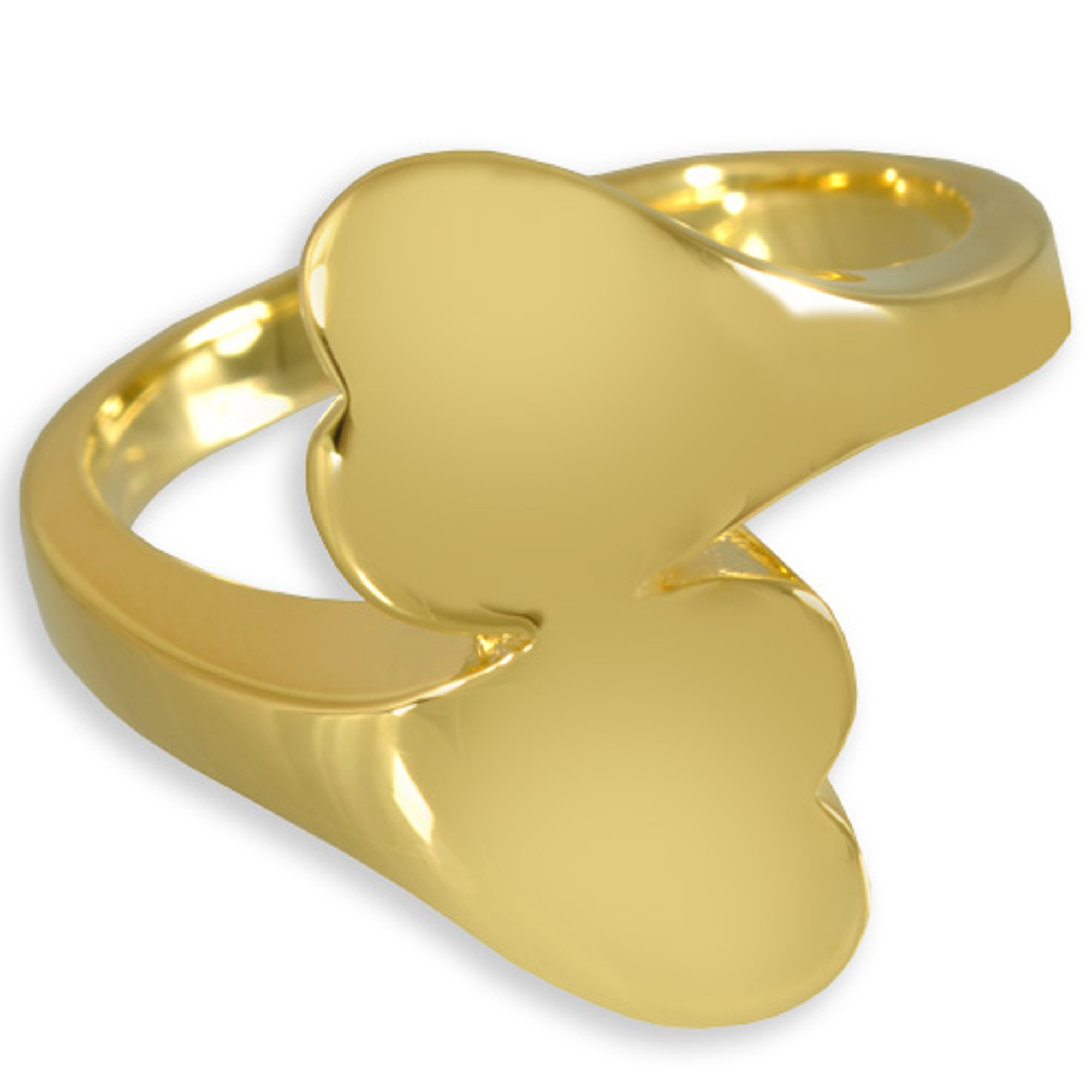 14K Yellow Gold Diamond Double Heart Ring – Maurice's Jewelers