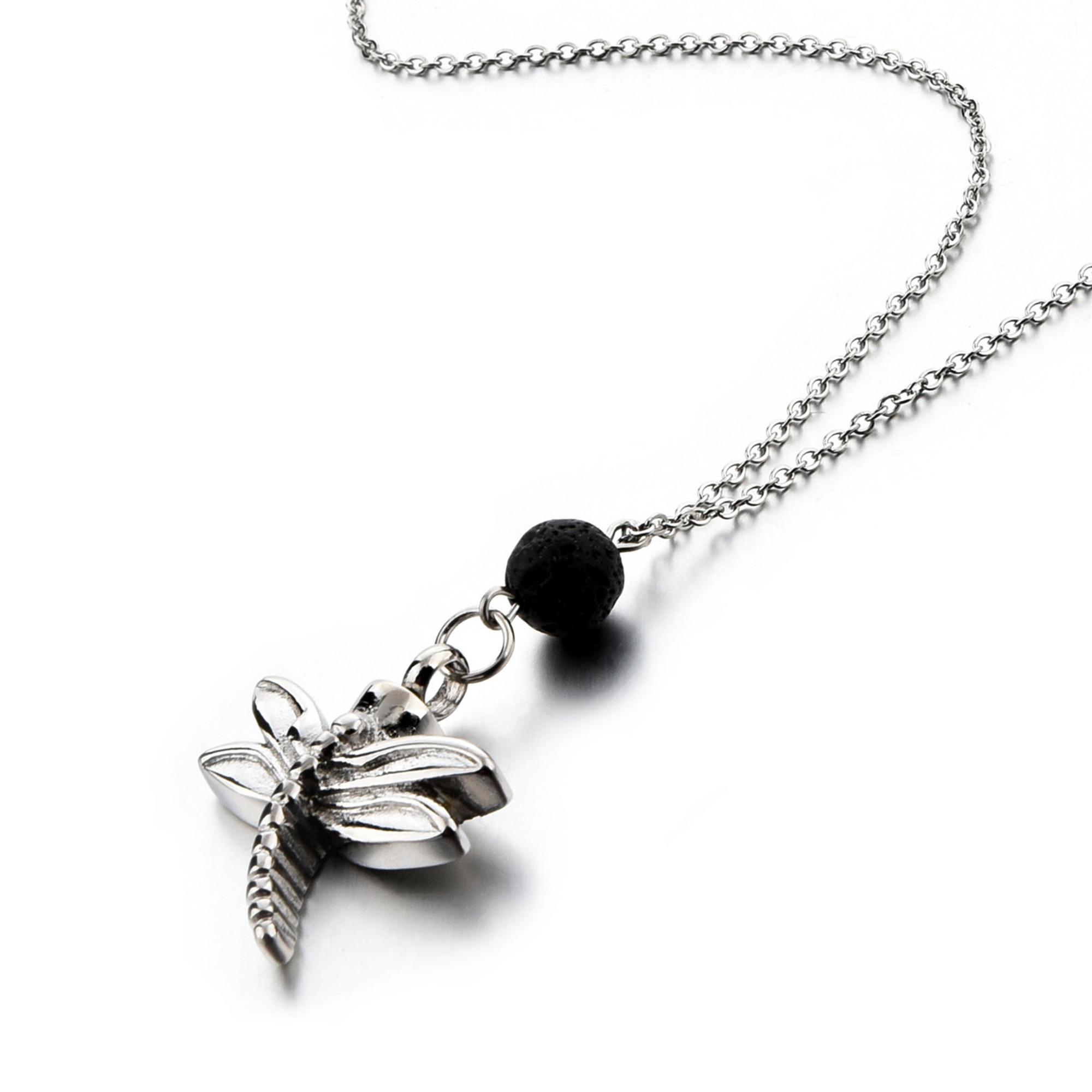 dragonfly cremation necklace lava rock essential oil diffuser bead memorial 55582.1524777266