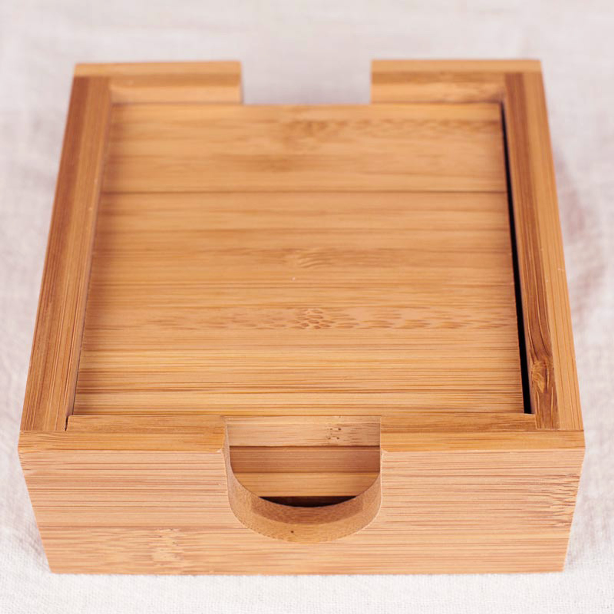 Wooden Box with 4 Coasters